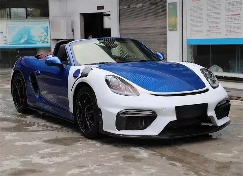 Factory Price GT4 Style Rear Lip Spoiler Body Car Bumpers Side Vents Gt Body Kit Front Bumper for  981 Cayman Boxster